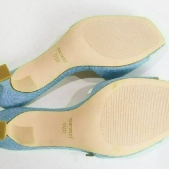 Nine West Indra Square Toe Low Heel Sandals-9.5 - Picture 7 of 8